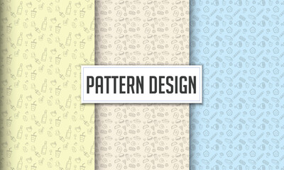 Food pattern design in vector bundle set.