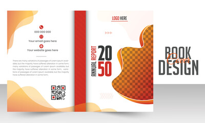 Book cover design template with abstract shape.