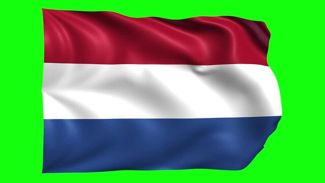 Netherlands animated flag on green screen