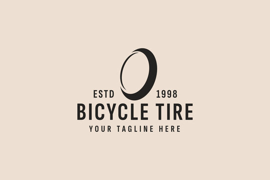vintage style bicycle tire logo vector icon illustration