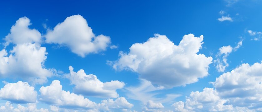 Blue Sky with Wispy Clouds - High Quality Photo
