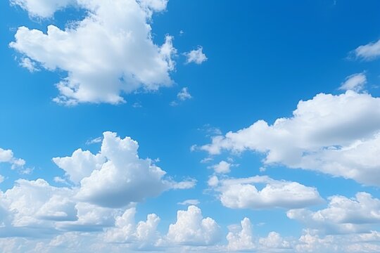 Blue Sky with Wispy Clouds - High Quality Photo
