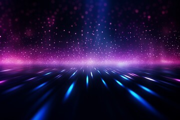 Futuristic Technology Background: Glowing Lines and Particles