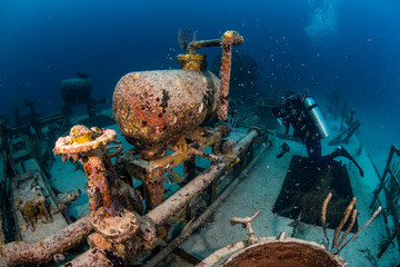 wreck and diver