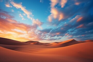 Desert Sunset: Majestic Sky and Clouds