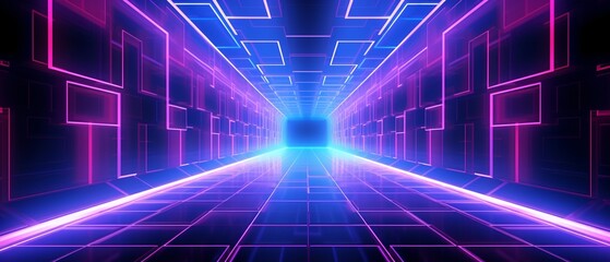 Neon Lights in Cyberspace: Futuristic Technology Background