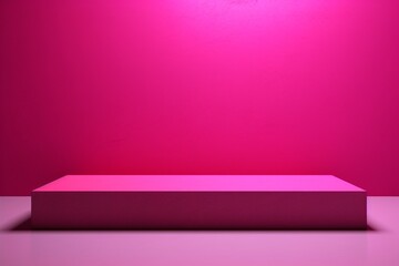  Magenta and Pink Podium: Vibrant Rectangular Elegance in Studio Setting
