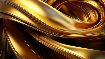 Metallic Fibrous Abstract Background with Golden Elements