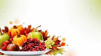 Naklejka na ściany i meble Beautiful autumn harvest in basket