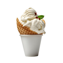 Sweet gelato with toppings, transparent background