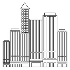 Tall City Building Lineart