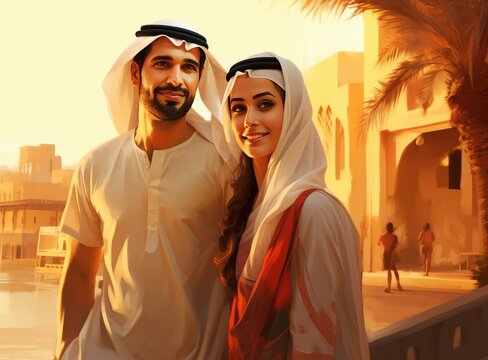 ملابس عربية تقليدية مولدة بالذكاء الاصطناعي جلابية واقعية