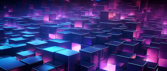 3D Metal Business Abstract Background with Platinum Cubes