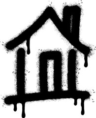 Spray Painted Graffiti home icon Sprayed isolated with a white background.