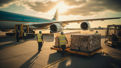 transportation and logistic import and export - obrazy, fototapety, plakaty