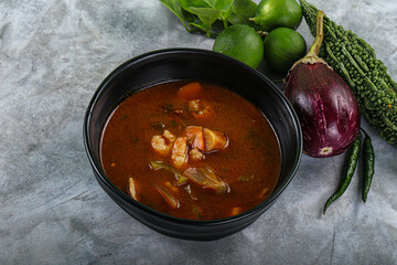 Spicy and Sour Soup with Prawns