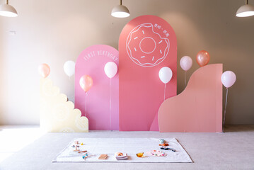 On-site decoration for the child's birthday celebration ceremony