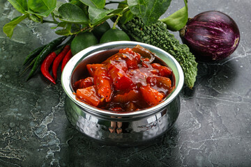 Chinese cuisine - chicken in sweet and sour sauce