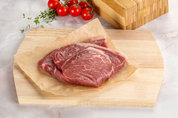 Uncooked raw beef steak for grill