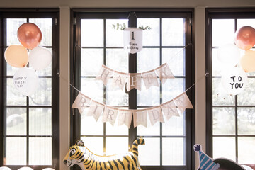 On-site decoration for the child's birthday celebration ceremony