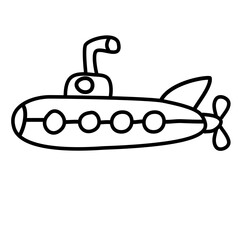 submarine cartoon Icon vector 