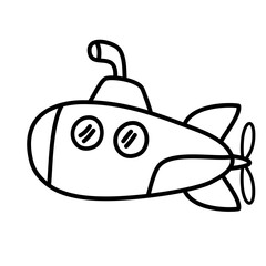 submarine cartoon Icon vector 