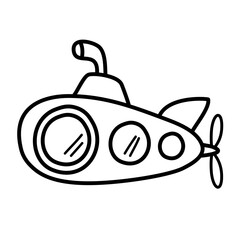 submarine cartoon Icon vector 