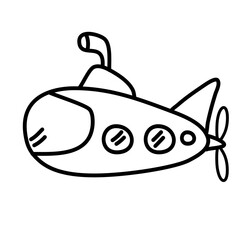 submarine cartoon Icon vector 
