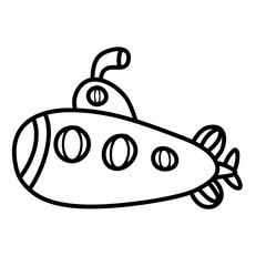 submarine cartoon Icon vector 