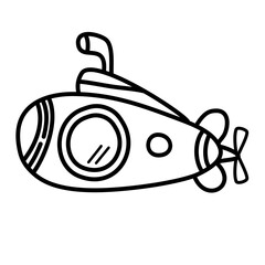 submarine cartoon Icon vector 