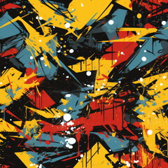 Grunge graffiti dirty abstract shapes repeat pattern