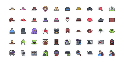 hat icon set