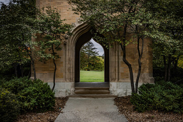 Archway in the Stanton Memorial Carillon on the Iowa State University Campus.
