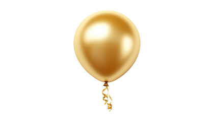 golden balloon isolated on transparent background cutout - obrazy, fototapety, plakaty