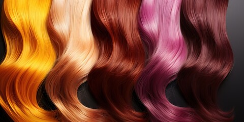 women's hair is colored. - obrazy, fototapety, plakaty