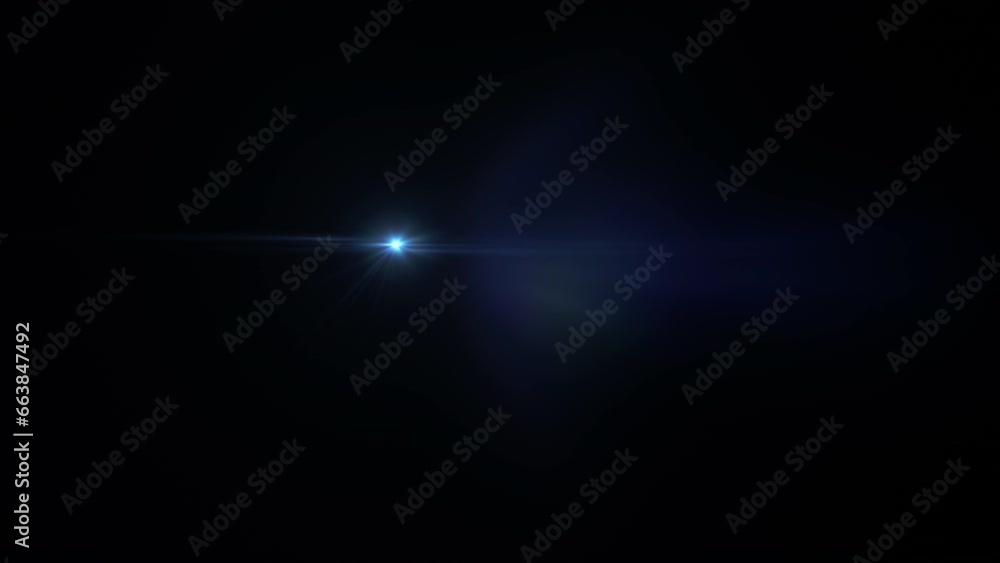 Poster abstract loop flickering glow blue flashing optical lens flares animation background. 4k seamless lo