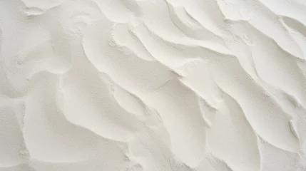Schilderijen op glas Top view of white sand, captured in close-up detail, displaying textured grains. © Roxy jr.