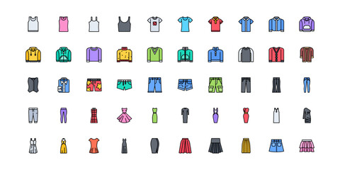 clothes icon set