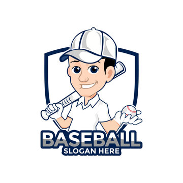 professional baseball player template logo design, baseball logo vector icon