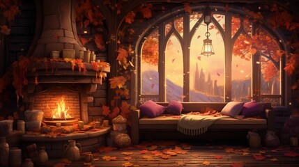 Autumn cozy background