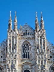 Fototapeta premium evocative image of the Milan Cathedral in Italy, one of the most important squares in the city