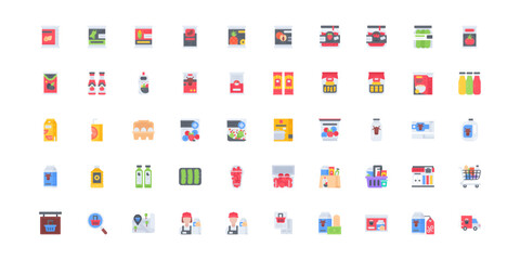 supermarket icon set