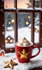 A Cup Of Hot Chocolate With A Star On Top