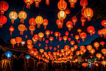 chinese lanterns at night