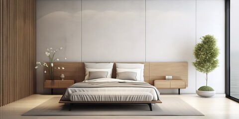 bed design. The white color combined with light brown looks luxurious and simple