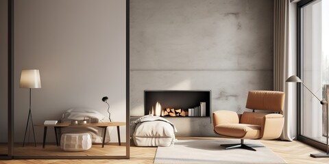a sofa, with a fire pit to warm the body in winter