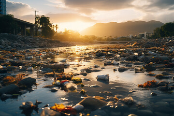 GENERATIVE AI: Disturbed Paradise - Plastic Pollution on Bali Beach