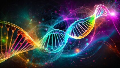 DNA helix on black background