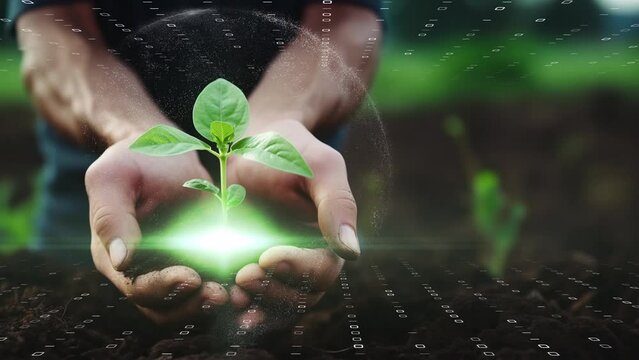 Iとデジタルの力を使って人類に希望をもたらすイメージ、AIと人間の共存イメージ