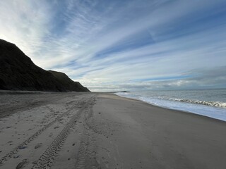 Cloudy sky, morning on the beach 